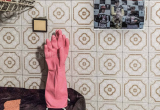 a photo of her standing on the second platform of the country in 1995.