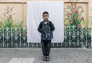 Sadegh Rahmat 8-year-old moved 8 months ago from Kandahar, Afghanistan.