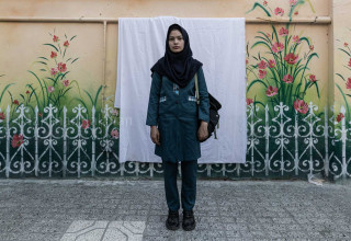 Masoumeh Moradi 15-year-old moved 10 months ago from Balkh, Afghanistan. She studied at grade 8 however she is going to study at grade 6.