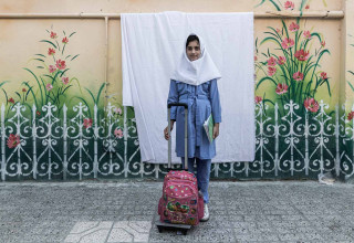 Asyeh Yasini 10-year-old moved 5 months ago from Herat, Afghanistan.