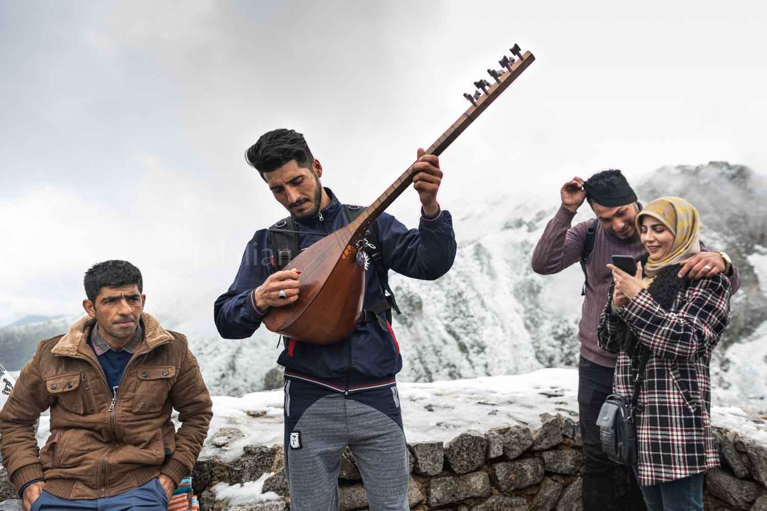 A man play Iranian instrument- Bbak mountain- Iran